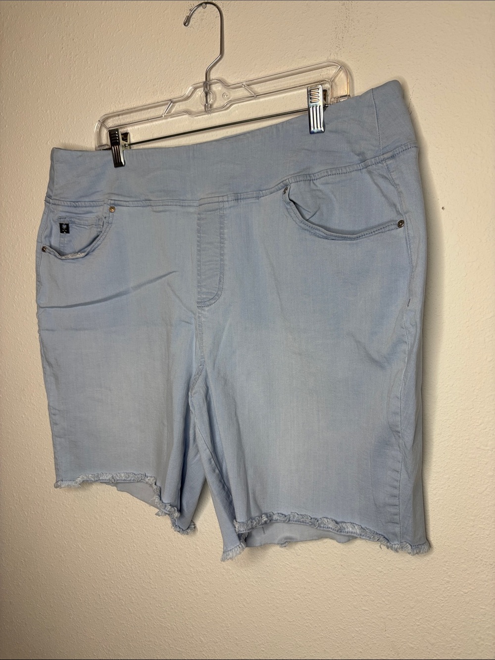 Belle by Kim Gravel Light Blue Denim Bermuda Shorts - Picture 3 of 9